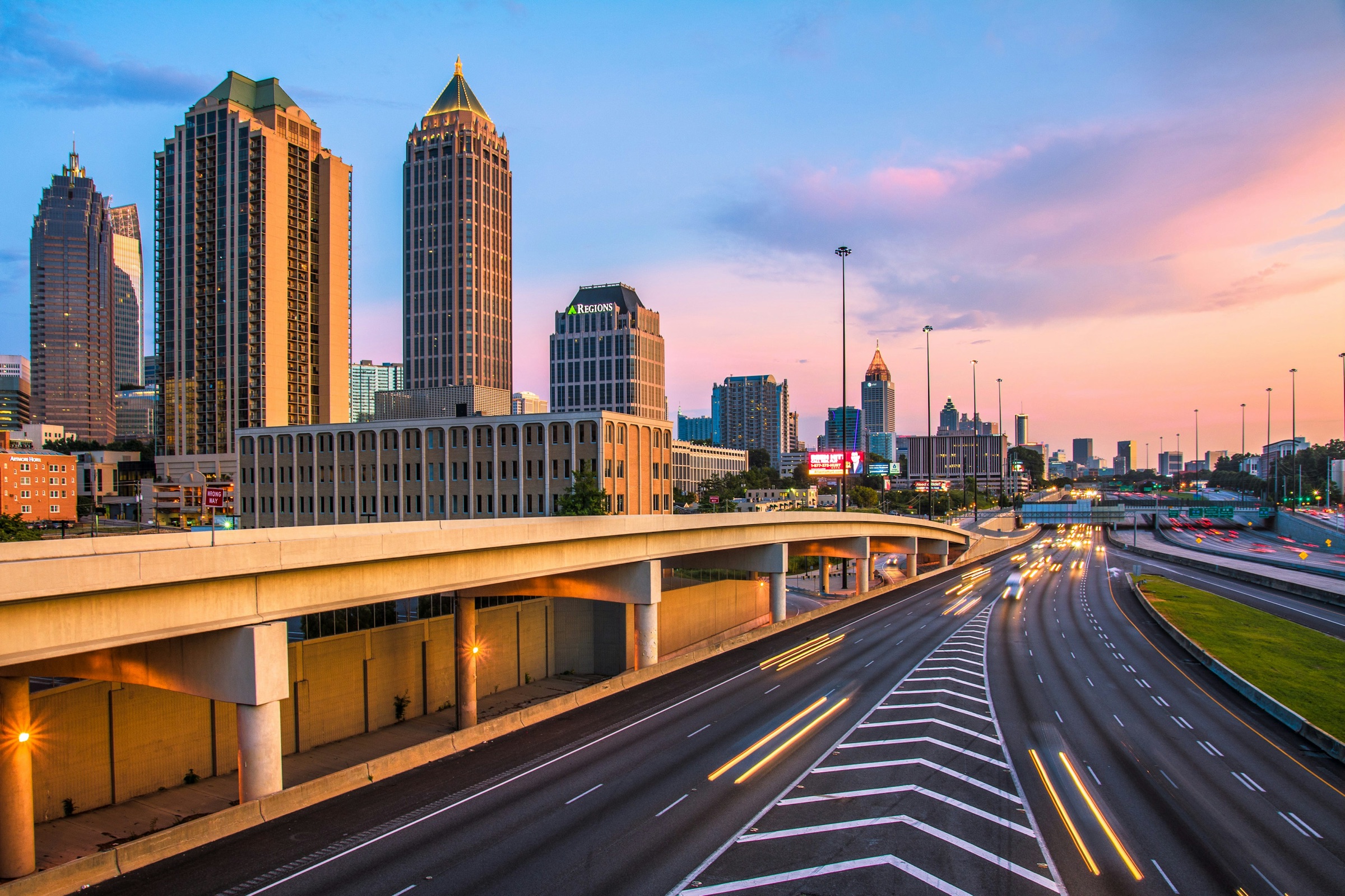 The Midtown Atlanta skyline at dusk